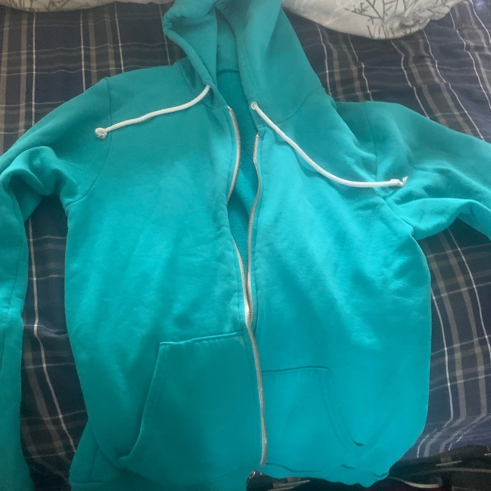 Vintage American apparel blue teal hoodie size M